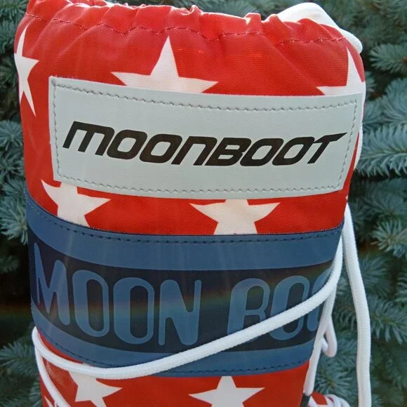 Moon Boot Retro Biker Icon Red With White Stars 35/38 fits US 5 - 7 - Picture 5 of 12